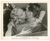 8f027 CHAMPION 8x10 still '49 close up of boxer Kirk Douglas kissing pretty Marilyn Maxwell!