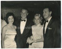 8g188 UNKNOWN STILL deluxe 11x14 still '50s two men & two pretty ladies at fancy party!