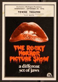 8g675 ROCKY HORROR PICTURE SHOW herald '75 classic close up lips image, a different set of jaws!