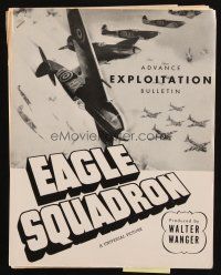 8g262 EAGLE SQUADRON promo bulletin '42 Robert Stack, Diana Barrymore, Eddie Albert, WWII!