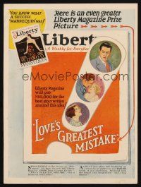 8g056 LOVE'S GREATEST MISTAKE campaign book page '27 art of Evelyn Brent, William Powell!