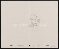 8g009 SIMPSONS pencil drawing '00s Matt Groening, cartoon art of angry Bart about to throw something