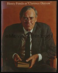 8g410 CLARENCE DARROW stage play program book '74 cool images of Henry Fonda in the title role!