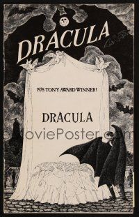 8g417 DRACULA stage play program book '78 cool vampire horror art by producer Edward Gorey!