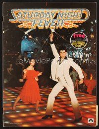8g508 SATURDAY NIGHT FEVER program '77 disco dancer John Travolta, includes soundtrack record!