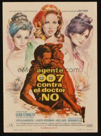 8g756 DR. NO Spanish herald '63 different sexy art of Sean Connery as James Bond by Mac Gomez!