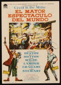 8g780 GREATEST SHOW ON EARTH Spanish herald R62 Cecil B. DeMille classic,Heston, Stewart, different