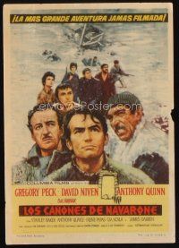 8g784 GUNS OF NAVARONE Spanish herald '61 Gregory Peck, David Niven & Anthony Quinn by Terpning!