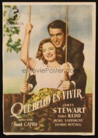 8g802 IT'S A WONDERFUL LIFE Spanish herald '48 James Stewart & swinging Donna Reed, Capra classic!