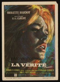 8g812 LA VERITE Spanish herald '60 cool art of Brigitte Bardot by Mac Gomez, Henri-Georges Clouzot