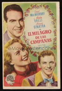 8g844 MIRACLE OF THE BELLS Spanish herald '48 Frank Sinatra, pretty Alida Valli & Fred MacMurray!