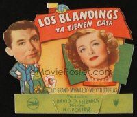 8g849 MR. BLANDINGS BUILDS HIS DREAM HOUSE die-cut Spanish herald '49 Cary Grant, Myrna Loy classic!