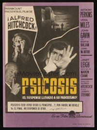 8g885 PSYCHO Spanish herald '60 Janet Leigh, Anthony Perkins, Alfred Hitchcock classic!