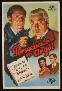 8g886 PURSUIT TO ALGIERS Spanish herald '45 Basil Rathbone as detective Sherlock Holmes!