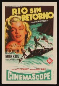 8g893 RIVER OF NO RETURN Spanish herald '55 different art of sexy Marilyn Monroe by Soligo!