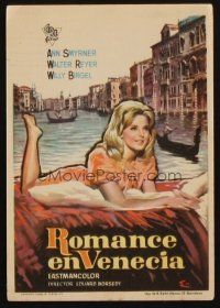8g895 ROMANZE IN VENEDIG Spanish herald '62 artwork of pretty Ann Smyrner & Venice canals!