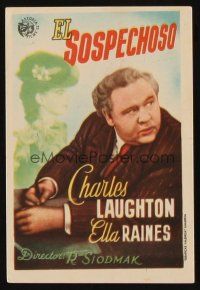 8g937 SUSPECT Spanish herald '46 Charles Laughton, sexy Ella Raines, directed by Robert Siodmak!