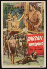 8g942 TARZAN & THE AMAZONS Spanish herald '46 Johnny Weissmuller, Brenda Joyce, Johnny Sheffield