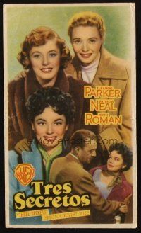 8g956 THREE SECRETS Spanish herald '51 Eleanor Parker, Patricia Neal, Ruth Roman, different image!