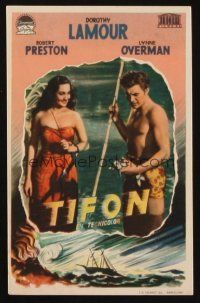 8g971 TYPHOON Spanish herald '40 Dorothy Lamour & Robert Preston, sexy different image!