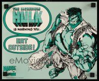 8g268 INCREDIBLE HULK IS WARNING YOU EAT OUTSIDE special 9x11 '92 Marvel comics, bizarre!