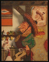 8g518 BAD MAN trade ad '41 cool Kapralik art of Wallace Beery in Mexico!
