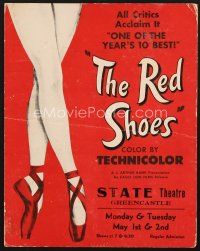 8g247 RED SHOES local theater 11x14 WC '48 Michael Powell & Emeric Pressburger, sexy legs art!