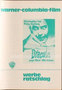 8g306 DRACULA A.D. 1972 German pressbook '72 Hammer , great images of vampire Christopher Lee!