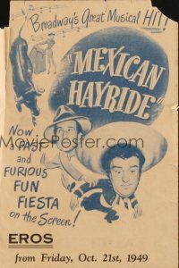 8g663 MEXICAN HAYRIDE herald '48 Lou Costello in Mexico w/sexy senorita Luba Malina