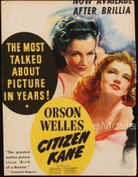 8g603 CITIZEN KANE 4 page magazine ad '41 some called Orson Welles hero, others called him a heel!