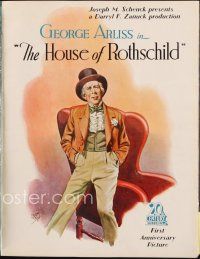 8g440 HOUSE OF ROTHSCHILD program book '34 super c/u of George Arliss, Robert Young, Loretta Young