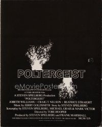 8g291 POLTERGEIST English promo brochure '82 Tobe Hooper & Spielberg, first real ghost story!