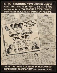 8g593 THIRTY SECONDS OVER TOKYO promo brochure '44 pilot Spencer Tracy, Robert Walker & Thaxter!