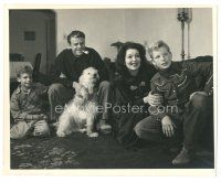 8j175 CLARA BOW/REX BELL deluxe 8x10 still '40s at home with their sons & family dog!