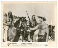 8j331 FORT DOBBS 8x10 still '58 barechested Clint Walker talks to Native American Indians!