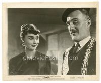 8j815 SABRINA 8x10 still '54 pretty Audrey Hepburn with John Williams!