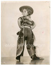 8j846 SHIRLEY TEMPLE 7x9.5 news photo '36 cute image of actress in cowboy outfit & Texas chaps!