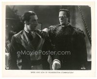 8j861 SON OF FRANKENSTEIN/BRIDE OF FRANKENSTEIN 8x10 still '40s c/u of Karloff grabbing Rathbone!