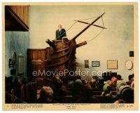8j666 MOBY DICK color 8x10 still #11 '56 John Huston, cool image of Orson Welles as Father Mapple!