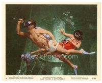 8j948 UNDERWATER color 8x10 still #4 '55 Howard Hughes, sexy Jane Russell & Richard Egan diving!