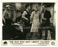 8j620 MAN WHO SHOT LIBERTY VALANCE English FOH LC '62 James Stewart between John Wayne & Marvin!