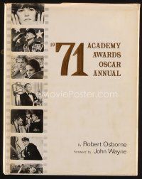 8m168 1971 ACADEMY AWARDS OSCAR ANNUAL first edition hardcover book '71 the nominees & winners!