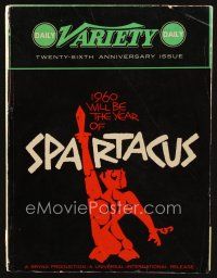 8m067 DAILY VARIETY exhibitor magazine November 4, 1959 Spartacus by Saul Bass, 26th Anniversary!