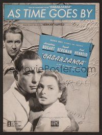 8m299 CASABLANCA sheet music '42 Humphrey Bogart, Ingrid Bergman, Curtiz, classic As Time Goes By!