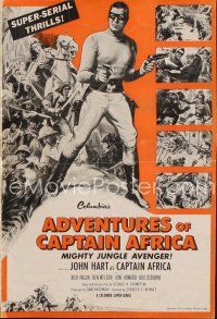 8m344 ADVENTURES OF CAPTAIN AFRICA pressbook '55 serial, John Hart is the mighty jungle avenger!