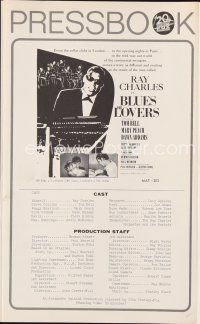 8m353 BLUES FOR LOVERS pressbook '66 Ballad in Blue, cool b&w image of Ray Charles playing piano!