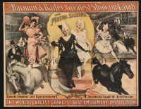 8p097 BARNUM & BAILEY GREATEST SHOW ON EARTH circus poster REPRODUCTION '60 Meers Sisters!