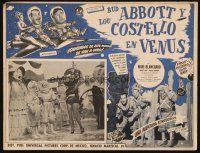 8p705 ABBOTT & COSTELLO GO TO MARS Mexican LC '53 art of wacky astronauts Bud & Lou in outer space!