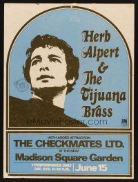 8p047 HERB ALPERT & THE TIJUANA BRASS 16x21 music concert standee '68 at Madison Square Garden!