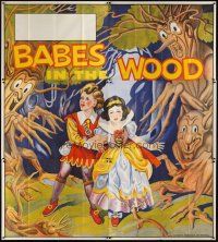 8r003 BABES IN THE WOOD stage play English 6sh '30s stone litho of female hero finding lost kids!